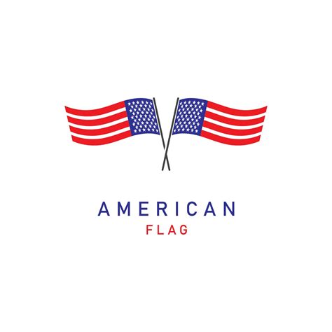 American Flag Logo Design Elements Vector Icons Vector Art At