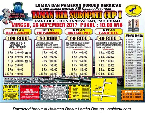 Brosur Lomba Burung Latpres Latber November 2017