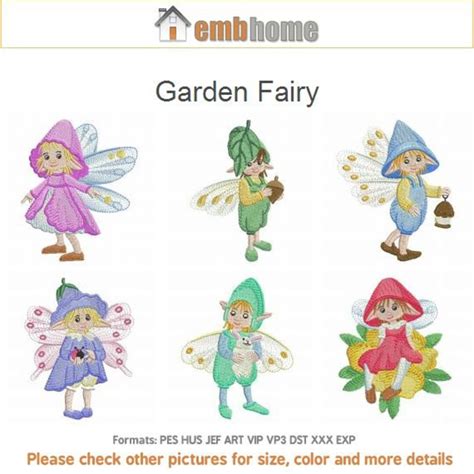 Garden Fairy Machine Embroidery Designs Pack Instant Download Etsy