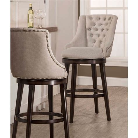 Halbrooke Upholstered Swivel Bar Stool In Smoke By Hillsdale Furniture