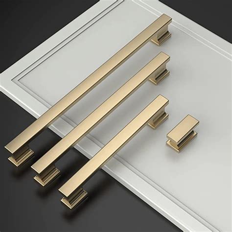 Stylish Brushed Brass Cabinet Handles Set Of 10