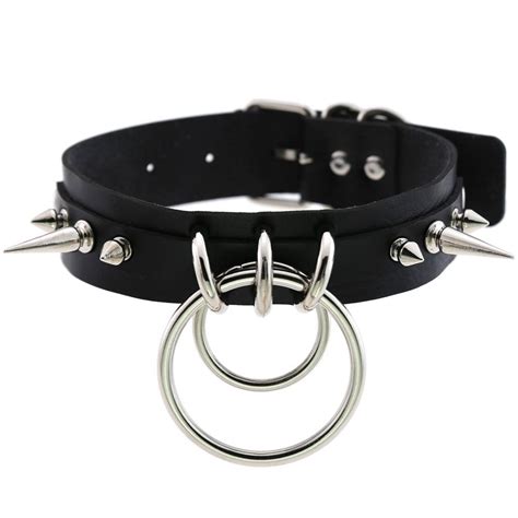 Kmvexo Punk Spike Metal Collar Girls Leather Harness Choker Necklace For Women Party Club