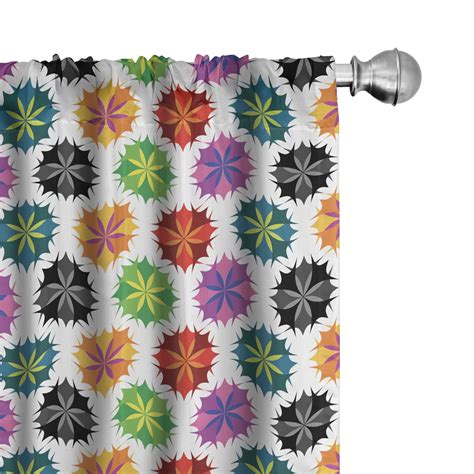 Ambesonne Colorful Curtains Vibrant Abstract Flora Pair Of 28x84 Multicolor