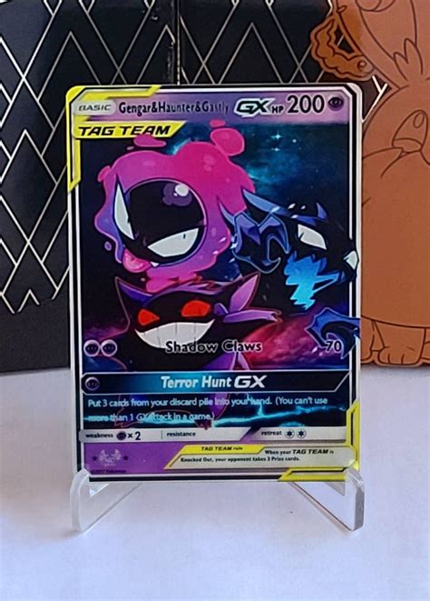 Gengar Haunter And Gastly Gx Full Art Holographic Custom Fan Etsy