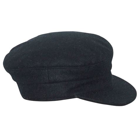 Hanna Hats Irish Tweed Skipper Cap For Men Black