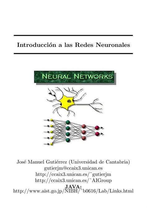 PDF Introduccion A Las Redes Neuronales Personales Unican