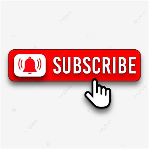 Subscribe Button Red With Bell YouTube PNG and PSD