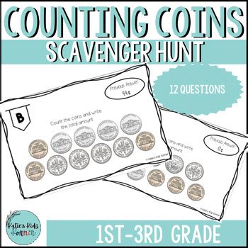 Counting Coins Scavenger Hunt By Katie S Kidz Korner Tpt