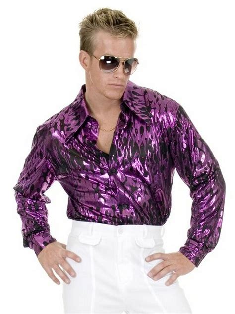 Disco Purple Flame Mens Plus Size Shirt In 2021 Disco Costume Disco