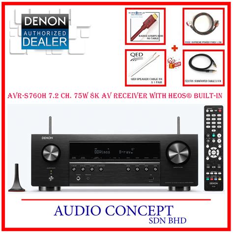 Denon Avr S760h 72 Ch 75w 8k Av Receiver With Heos® Built In Free