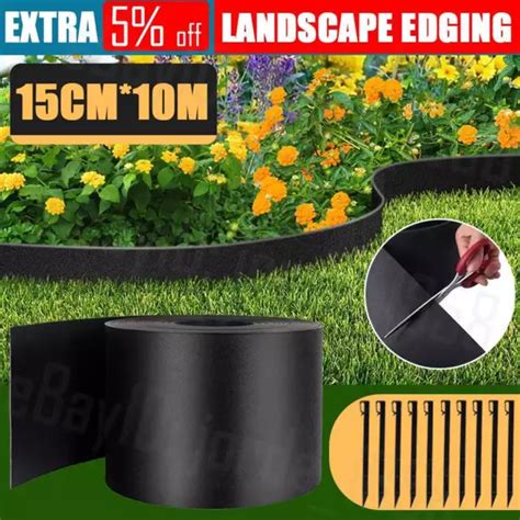 Garden Edging 150mm X 10m Smooth And Strong Plastic Garden Border Grass