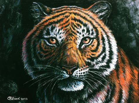 Eyes of the bengal tiger - traditional by Bisanti on DeviantArt