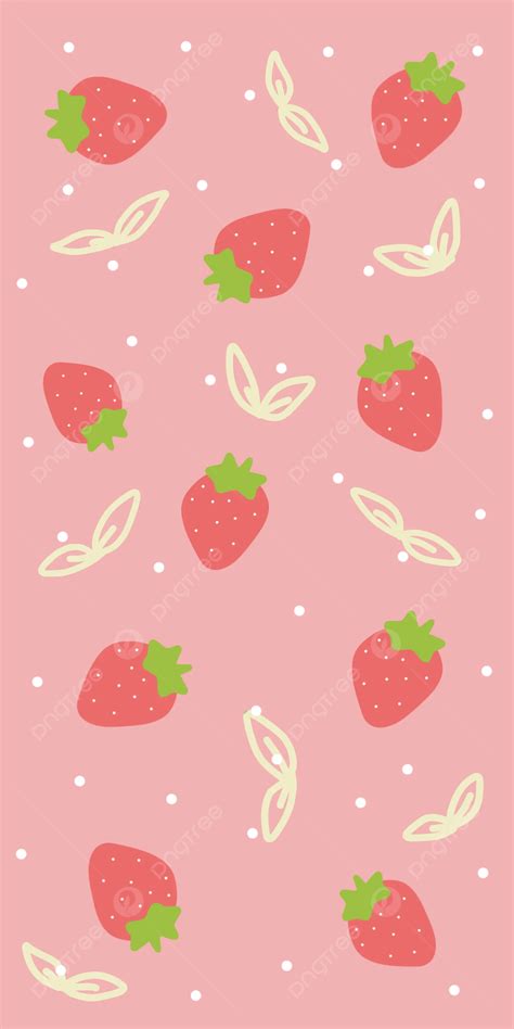 Cute Pink Strawberry Wallpaper Background Wallpaper Image For Free