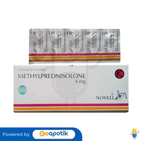 Methylprednisolone Novell 4 Mg Box 100 Tablet Kegunaan Efek Samping