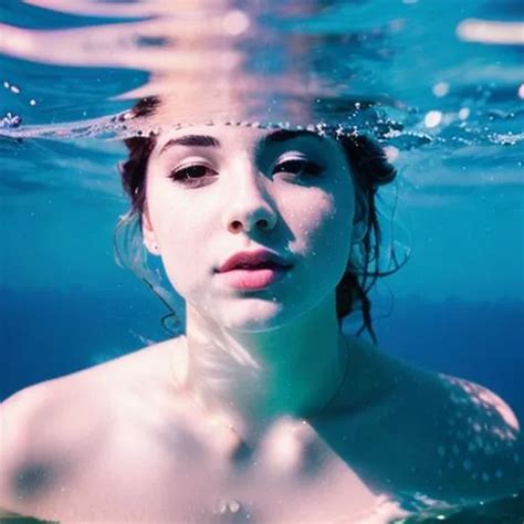 Cinematic Underwater Photo Shot A Girl Water Roses