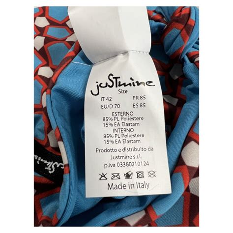 JUSTMINE Bikini Triangolo Double Face Turquoise Red Plum B MADE IN ITALY