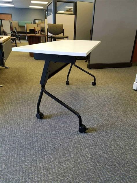Used White Flip Top Training Tables Nesting For Sale Buy Now