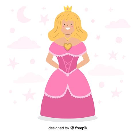 Free Vector Flat Blonde Princess Illustration