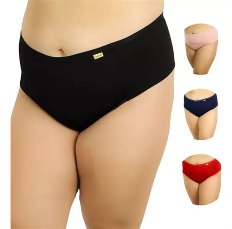 Kit Calcinha Lingerie Plus Size Pala Dupla Segura Barriga MercadoLivre