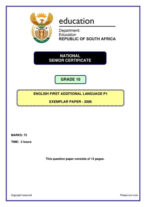 Grade English Fal Paper November National Dbe Exemplar