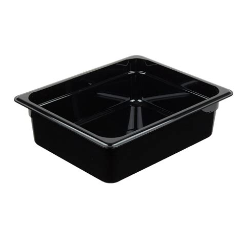 Cambro 24CW110 Camwear 1 2 Size Black Polycarbonate Food Pan 4 Deep