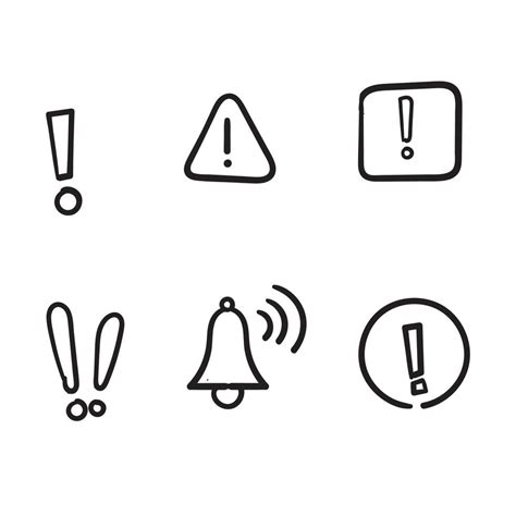 Simple Set Of Hand Drawn Warnings Related Vector Line Icons Contains Such Icons As Alert