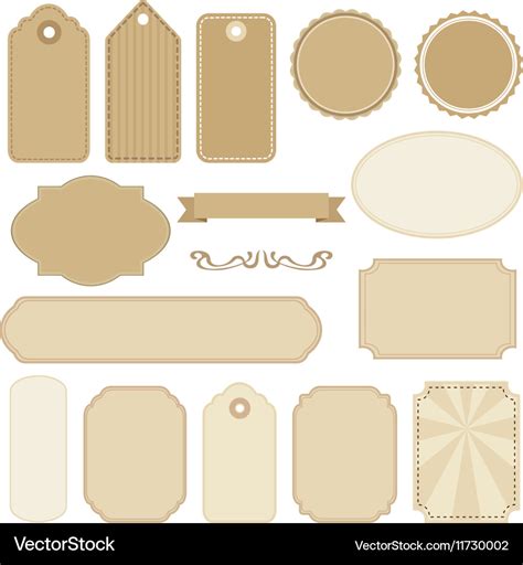 Set Of Blank Vintage Frames Tags And Labels Vector Image