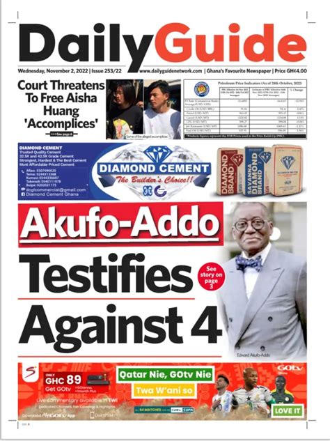 Ghanaian Newspaper Headlines Wednesday 2nd November 2022 The Thunder Gh