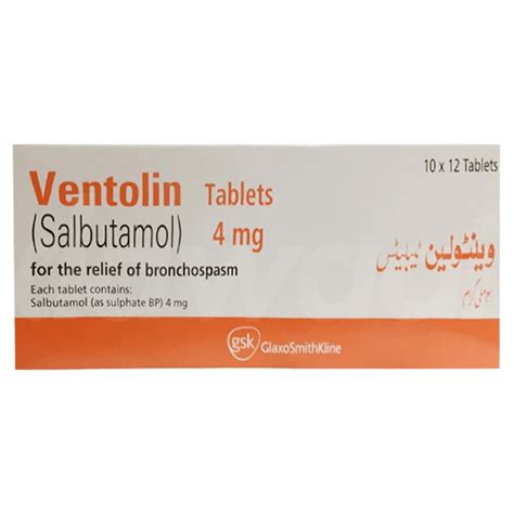 Ventolin 4mg 4mg Tablet View Uses Side Effects Price And Substitutes Dawaai Dawaai Pk