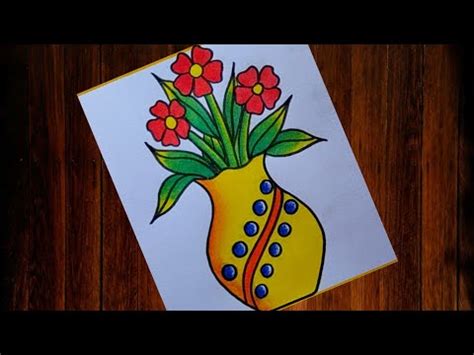 Easy And Simple Flower Pot Drawing Flower Vase Drawing How To Draw