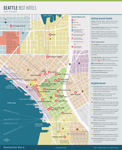 SEATTLE MAPS - Downtown, Pike Place Market, Attractions