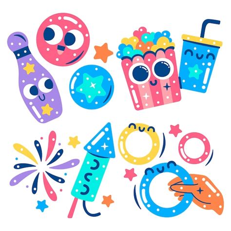 Free Vector Glitzy Circus Stickers Collection