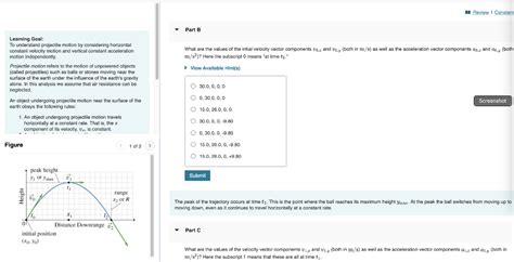 Solved Learning Goal To Understand Projectile Motion By Chegg