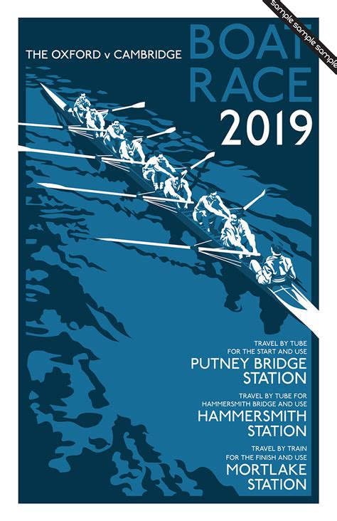 Vintage Transport Poster Pastiche The Boat Race 2019 Etsy