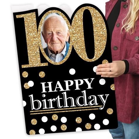 Adult 100th Birthday Gold Happy Birthday Giant Greeting Card