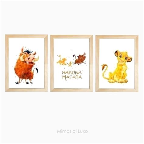 Trio De Quadros Rei Le O Comprar Em Mimos Di Luxo