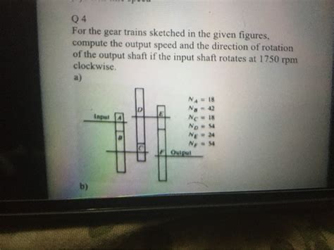 Solved Q For The Gear Trains Sketched In The Given Figures Chegg