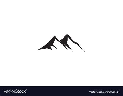 Creative mountain peak black logo Royalty Free Vector Image