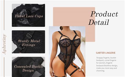 One Piece Bodysuit Lingerie For Women Valentine S Day Sexy Lace Teddy Mesh Corset Bustier