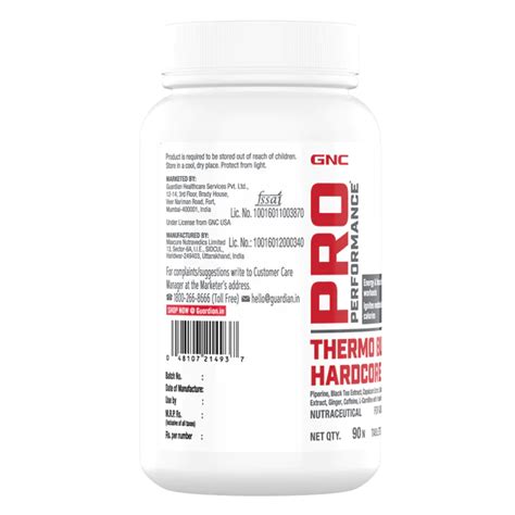 GNC Pro Performance Thermoburst Hardcore Fat Burner 90Tabs Kapoor