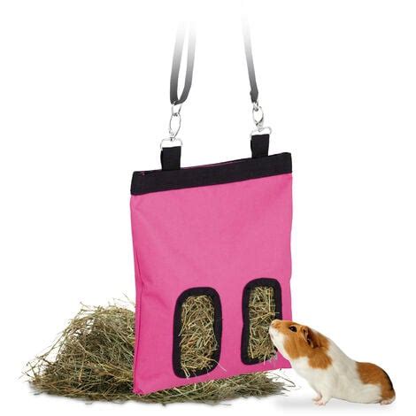 Relaxdays Sac à foin pour petits animaux en tissu HxL 31 x 25 cm