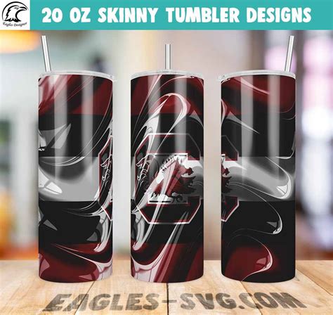 South Carolina Gamecocks Wave Tumbler Wrap PNG Design