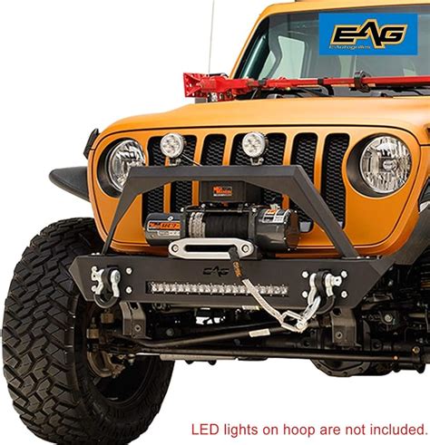 Amazon Eag Stubby Front Bumper With Led Light Bar And Winch Mount