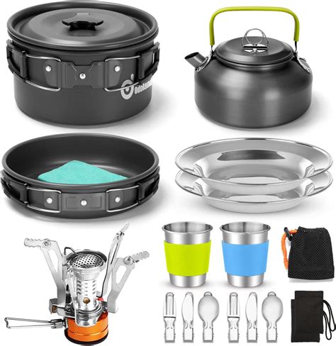 Amazon Odoland Pcs Camping Cookware Set With Folding Camping