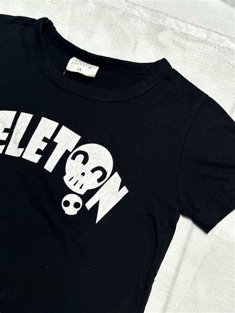Skeleton Graphic Baby Tee Shirt | kaos Hitam print skeleton skull ...