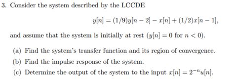 Solved Consider The System Described By The Lccde Y N Chegg