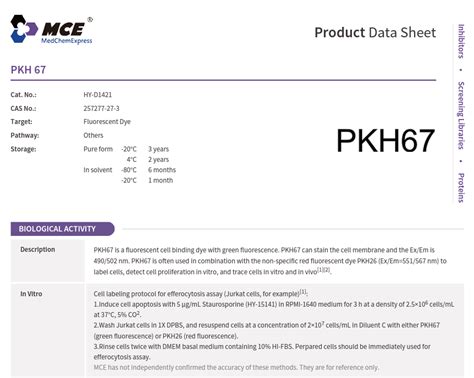 PKH 67 CAS 257277 27 3 MCE貨號HY D1421 太鼎生物科技