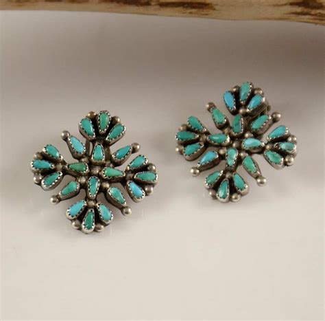 Vintage Zuni Sterling Silver Earrings