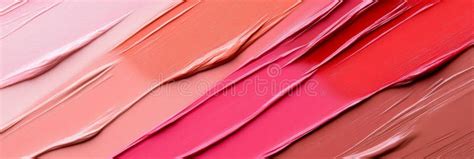 Close Up Of Lipstick Swatches In Shades Of Nude Pink And Red Showcasing Smooth Creamy