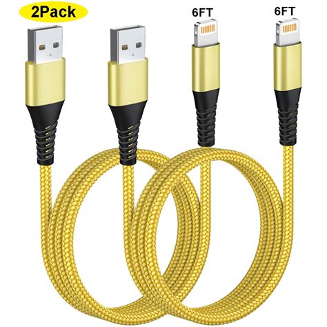 IPhone Charging Cable Aioneus 2Pack 6FT Nylon Braided Lightning Cable